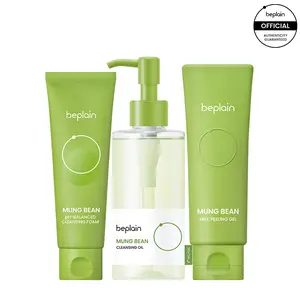 [beplain Official] Texture Reset Recipe | Cleansing Foam 160ml & Cleansing Oil 200ml & Peeling Gel 120ml | Korea's No.1 Mung Bean | Korean |  Korean | Set | Skin Repair | Cleanser