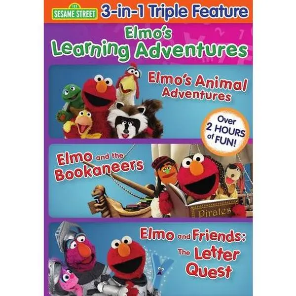 Sesame Street - Elmo's Learning Adventures: Triple Feature  [DVD Video Disc] Full Frame, Amaray Case