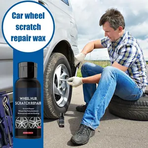 Reparación de arañazos de rueda, pasta de cera portátil, renovador de acabado brillante para reparación de automóviles con protección duradera de brillo, accesorios automotrices para llantas de