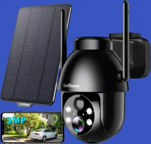 SeeVision PTZ Security Camera 2K - Solar/Battery Powered 3MP with Custom Motion Zones