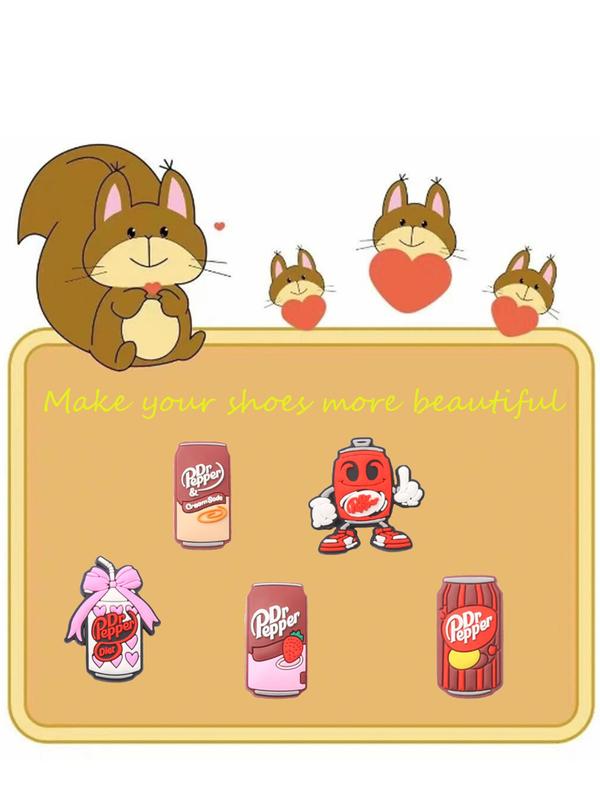 13-Piece Dr Pepper Drinks Series Shoe Accessories Set, Shoe Charms For Clogs Shoe Decoration Premium Quality Popular Shoe Accessories for Great Gift