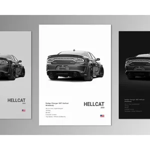 BridgeMusic Dodgee Chargerr SRT Hellcat Widebody Poster Print | Wall Art | Car Photography | Poster No Frame.