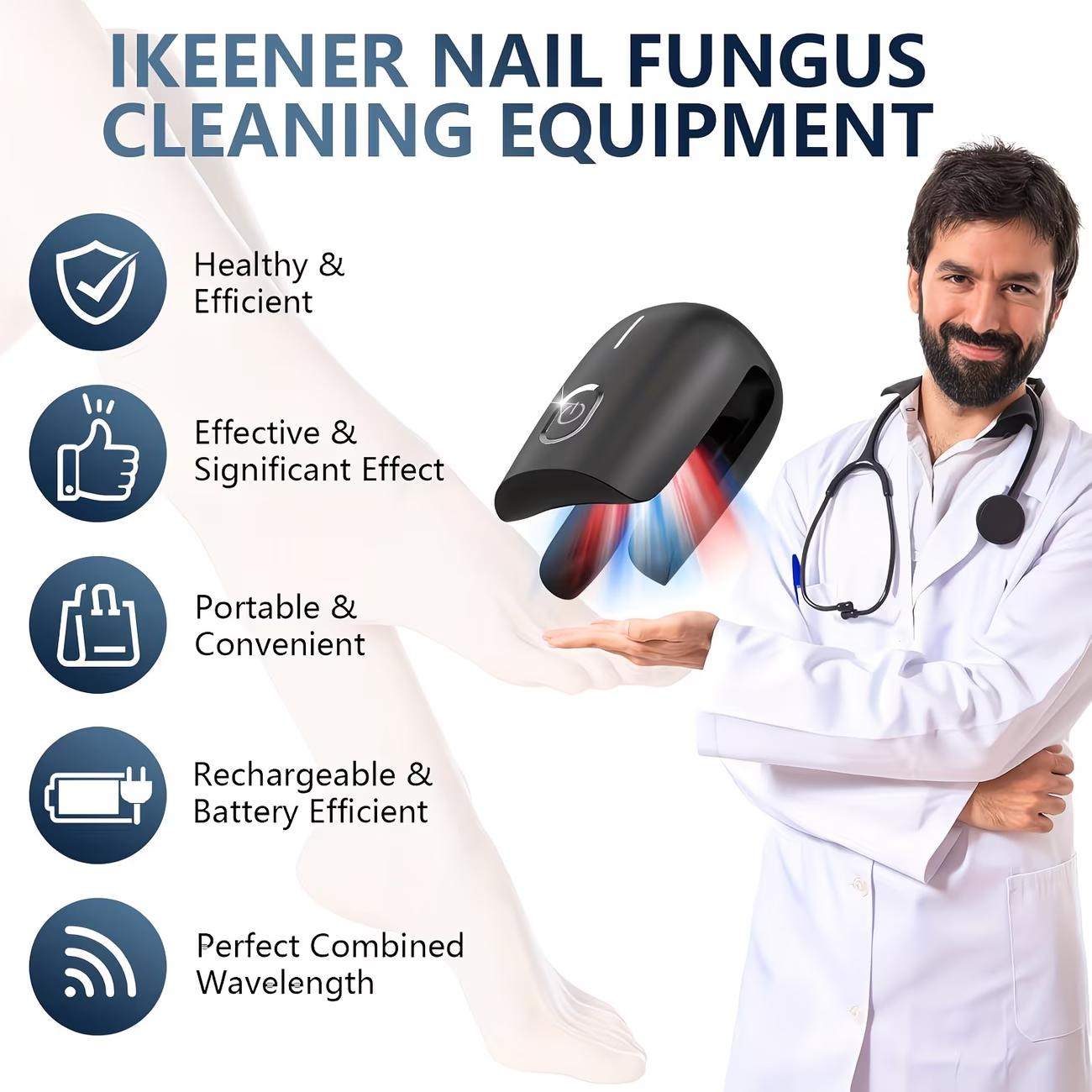 Nail Fungus Laser Treatment Device For Multiple Toenails - USB Rechargeable, Blue & Red Light Relax To Repair Discolored Or Damaged Nails At Home, Battery, Ergonomic Design For Comfortable Use