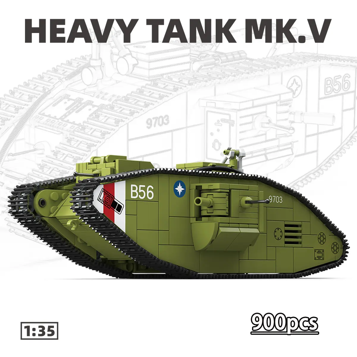Mark MK.v Heavy Tank Model Kit, First World War Classic Military ...