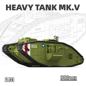 Mark MK.v Heavy Tank Model Kit, First World War Classic Military Armored Vehicle, Premium Abs Material, Ideal Collectible for Enthusiasts, Building Blocks Set, Building Block Sets