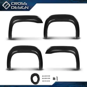 CROSSDESIGN Factory Style Wheel Fender Flares 4x Smooth Fits 07-13 GMC Sierra 1500 Short Bed