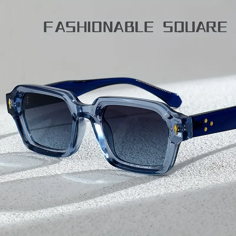 2026 Summer New Men's Retro Small-Framed Square UV400 Plastic Frame Resin Lens Sports Sunglasses, Stylish Glasses, Trendy Styling Sunglasses, Men's Accessories, Mensfashion for Outdoor Activities, Trendy Sporty Sunglasses, Uv400 Sports Eyewear