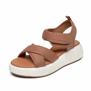 Women's Platform Sandals Soft Adjustable Open Toe Wedge Sandals with Back Strap Girl Walking Shoes