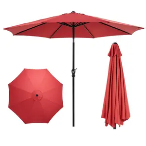 9FT Patio Umbrella with Push Button Tilt and Crank