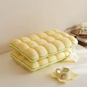 French Hotel Style Fluffy Pillow, Neck Support Sleep Pillow, Comfortable Pressure Relief, Luxury Bed Pillows for Bedroom & Dorm Use