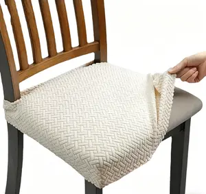 Waterproof Pet & Kid Friendly Dining Chair Covers Set of 1/4/8, Spill Proof Non-Slip Stretch Jacquard Seat Covers, Washable Removable Chair Protector for Dining Room Kitchen Home Decor