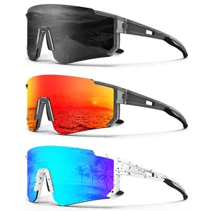 KALIYADl  3 Pairs Wrap-Around Polarized Sports Sunglasses UV Protection Designed for Outdoor Activities (S93)