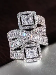 Women's Artificial Zircon Ring, Wedding Engagement Anniversary Party Accessory Gift Box Included, Copper Chain Casual Style All Seasons, Cubic Zirconia Rings