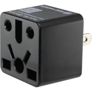 Plug Adapter, EU/UK/CN/AU/India to  (Type A) Plug Adapter, 2-Prong Travel Converter for North  Outlets, 13A, Black (1-Pack) (6)