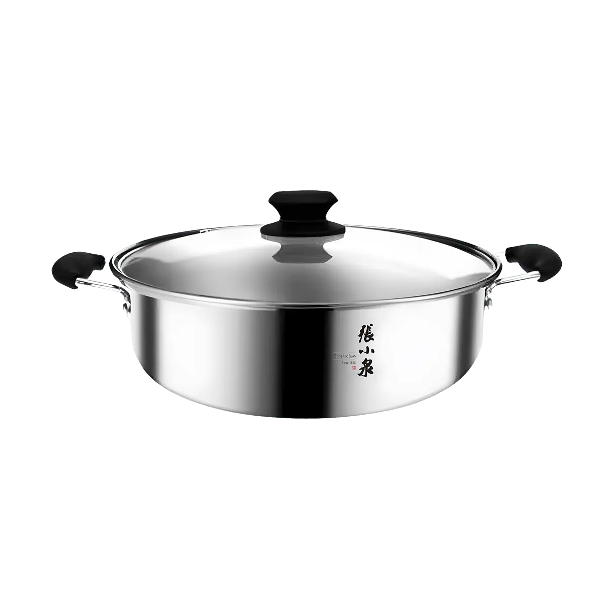 Zhang Xiao Quan 30cm Stainless Steel Yin Yang Hot Pot - Dual Flavor Induction & Gas Stove Compatible with Lid - Essential for Hot Pot Lovers