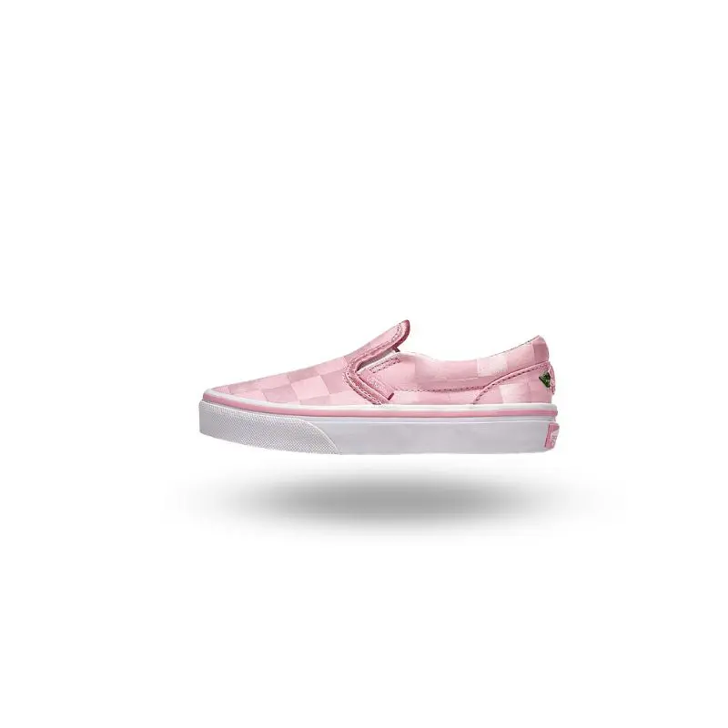 VANS Youth Classic Slip-On Satin Sneakers, Iconic Laid-Back Skate Shoe in Rose Pink for Casual Wear and All Seasons, Low Top, Global Symbol Of Rebellion