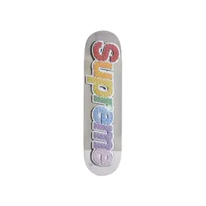 Supreme Bling Box Logo Skateboard Deck Platinum