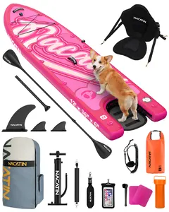 【2026 US Spring】Paddle Boards -Extra Wide 36" Inflatable Stand Up Paddle Board with Dog Ramp Kit, Complete SUP Set Paddle Boards for Adults, with paddle board accessories,Single/Double Paddle,Kayak Seat and More Accessories Paddleboard Outdoor Sport