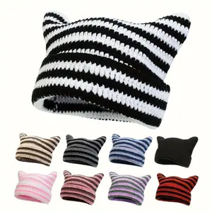Crochet Hats for Women Cat Beanie Vintage Beanies Women Fox Hat Grunge Accessories Slouchy Beanies for Women