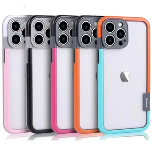 Dual Color Bumper Case For iPhone 15 14 13 Pro Max Camera Len Fine Hole Protection Border Soft TPU PC Color-Blocked Frame Cover