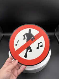 No Dancing Sign - Fortnite Inspired | 3D Printed Gamer Room Decor | Funny Fortnite Emote Sign | Battle Royale Gift for Gamers