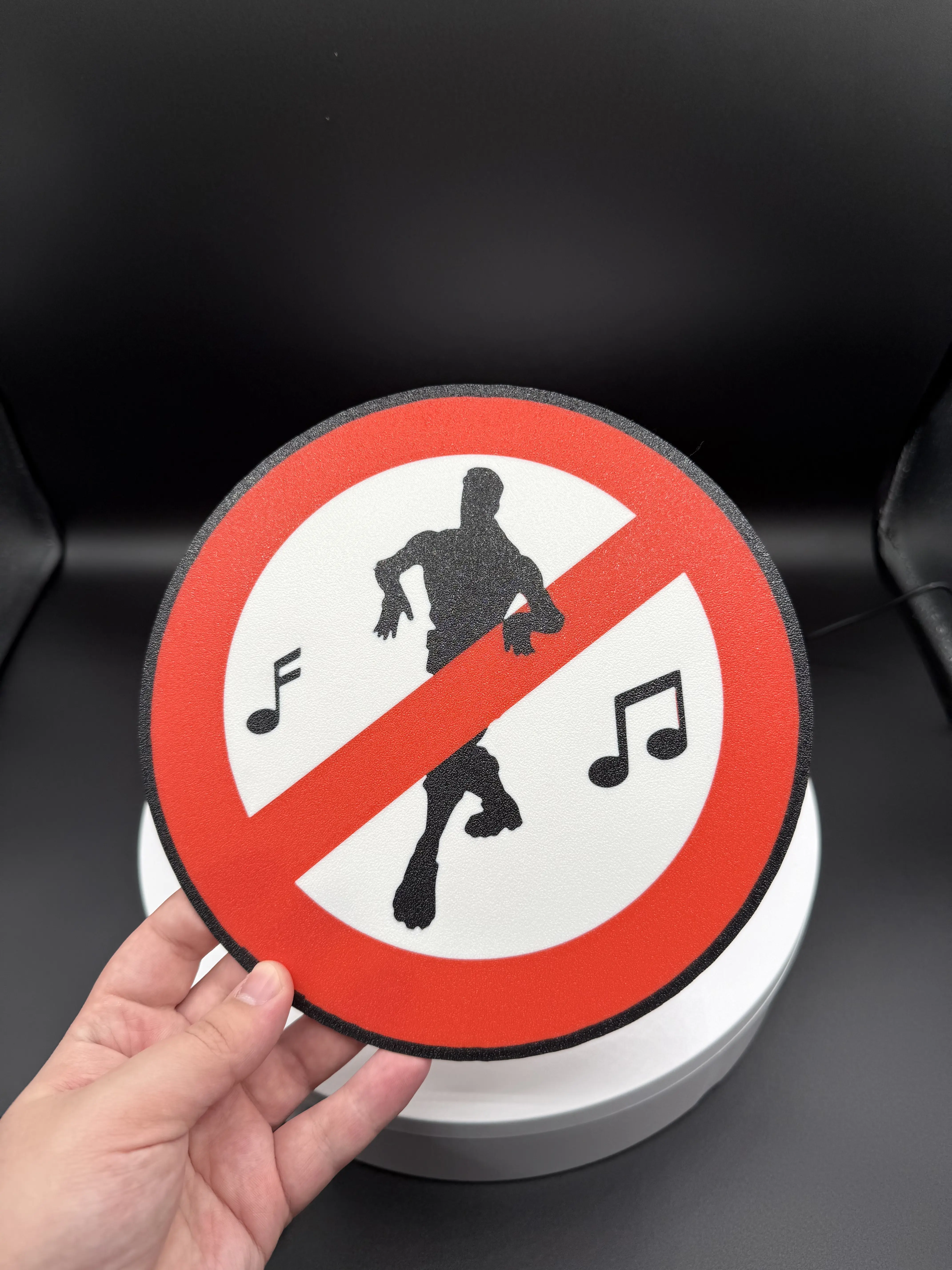 No Dancing Sign - Fortnite Inspired | 3D Printed Gamer Room Decor | Funny Fortnite Emote Sign | Battle Royale Gift for Gamers