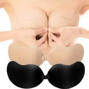 Ultra Sticky Silicone Push Up Bra, Strapless Backless Adhesive Bra for Wedding Dresses, Reusable Fashion Accessories