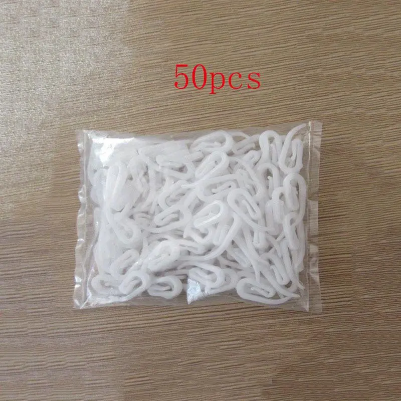 50pcs Plastic 6 Shape Curtain Hooks Curtain Rod Hooks Window Hanger Curtain Poles Tracks Accessories