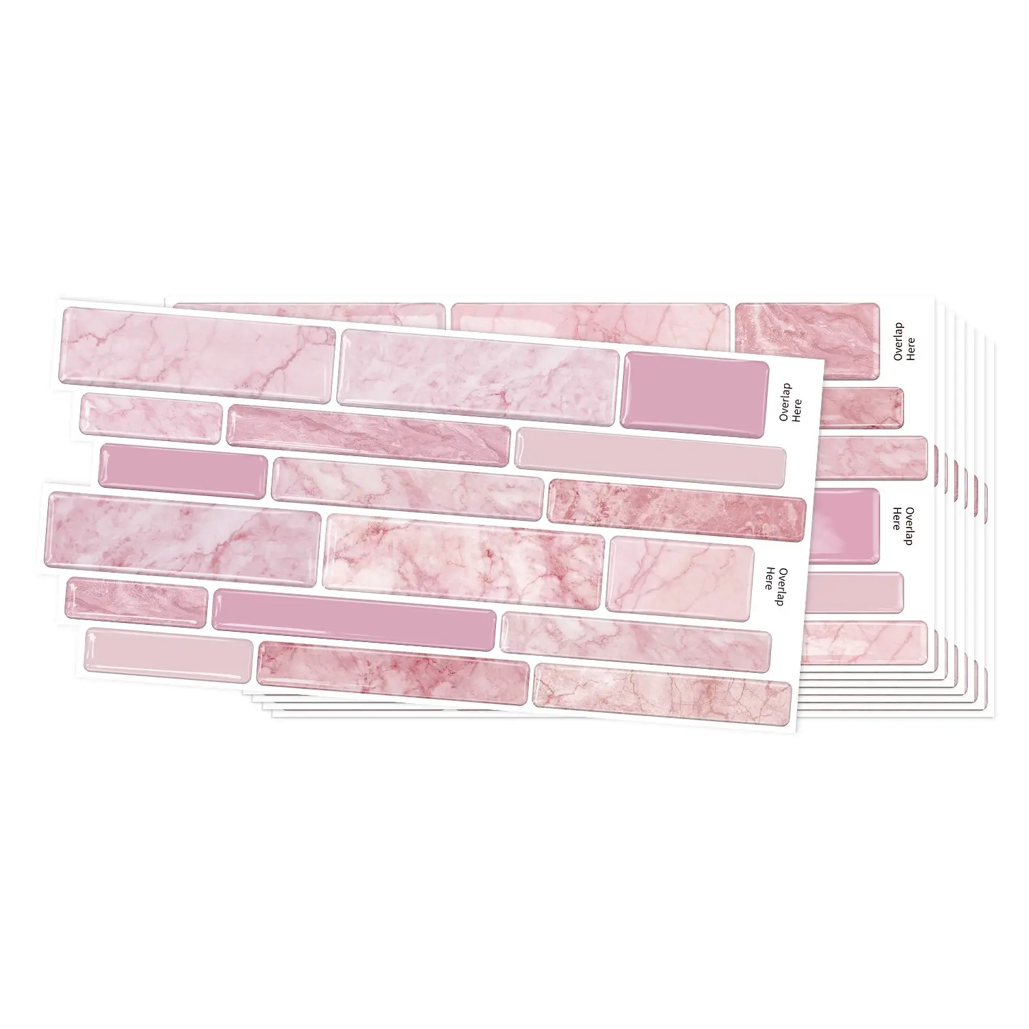 Peel-And-Stick Ceramic Tile Wall Stickers, Accent Wall Peel and Stick, Moisture-Proof Splash Guards, Decorative Wall Sticker, Ideal for Living Rooms, Kitchens, Bathrooms, 9.69 X 4.72 Inches