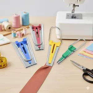 TikTok DIY Sewing Tool: Quilting Bias Tape Maker, Fabric Hemming Roller, Slip-Resistant Foot Attachment for Home Sewing Machines. Easy & Quick DIY Cloth Edge Binding, Anti-Slip & Effort-Saving Craft Accessory for Quilters and Sewing Projects.
