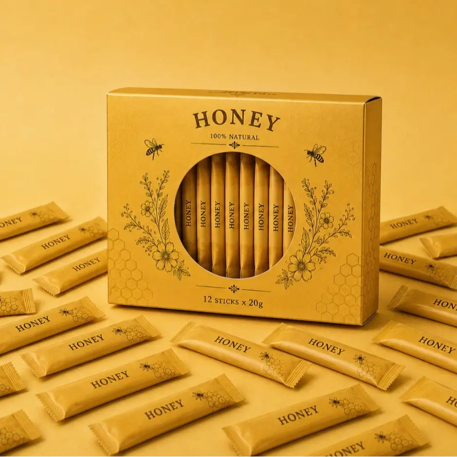 Organic Honey -12 Sachet X 20g per with Bee Pollen & Royal Jelly Sweet & Pure Honey Organic Honey -12 Sachet X 20g per with Bee Pollen & Royal Jelly Sweet & Pure Honey