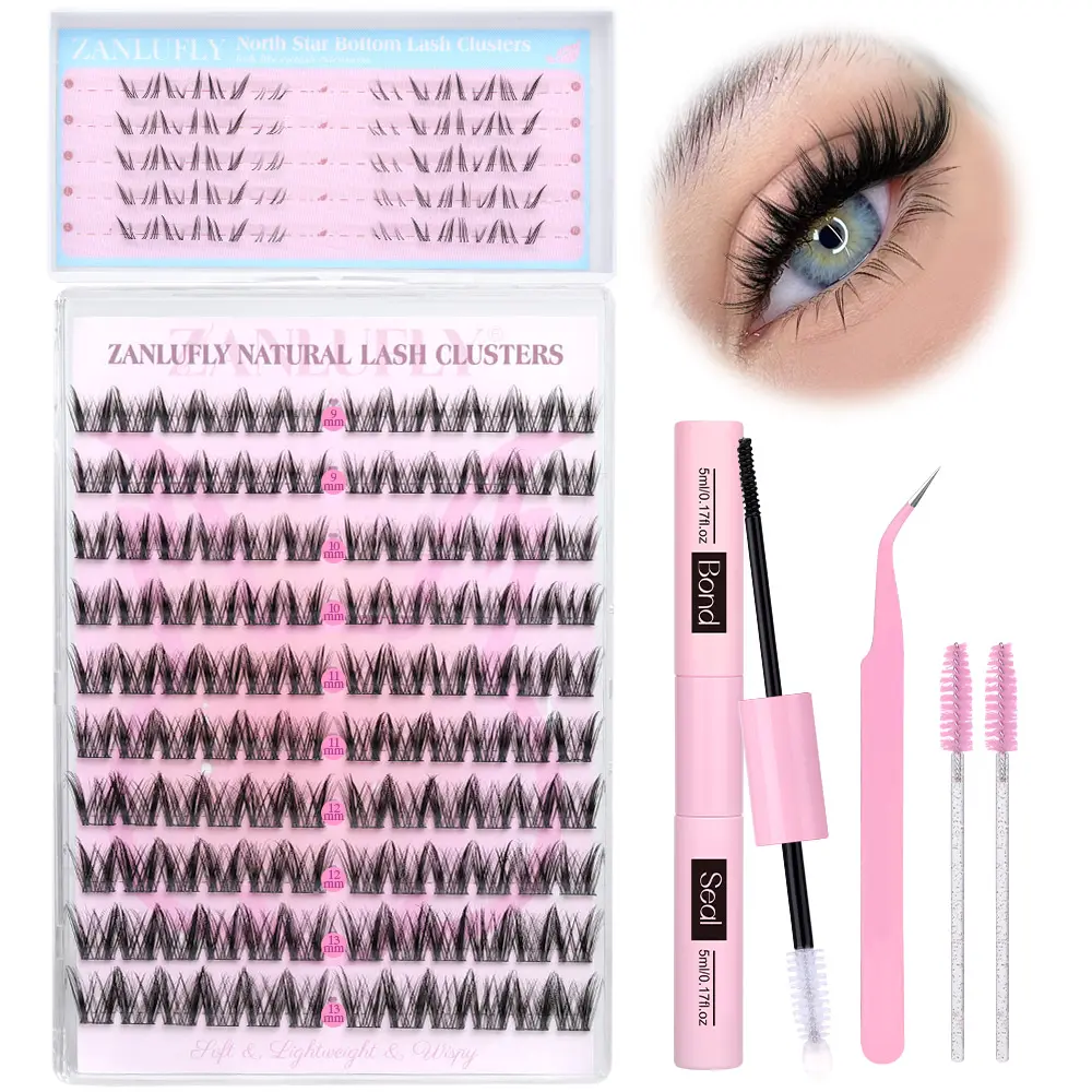 Natural Kit+Bottom Lash Clusters