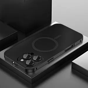 For iPhone 16/15/14/13/12 Pro Max – Ultra Thin Phone Case, Aluminum Alloy Magnetic Case with Magnetic Wireless Charging  zlcxjs-1