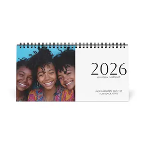 Black Girl Magic 2026 Desk Calendar Monthly Inspirational Quotes Gift for Her Teen Young Girl African American 10x5 Inch High-Quality Satin Finish