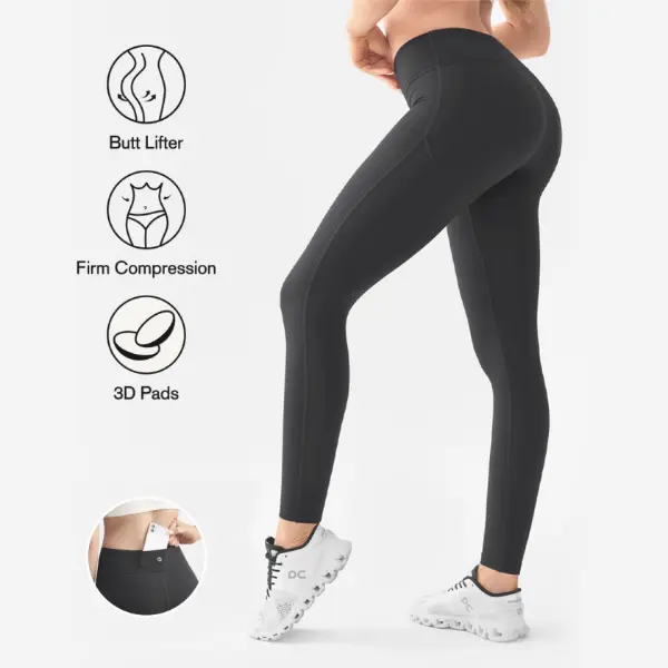 HEYVIVA HyperBoost Leggings: Women's Sculpt & Lift with Seamless Comfort, High-Waist Tummy Control, 3-In-1 Pockets
