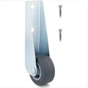 1 Pcs Gate Caster Wheels Replacement, Rubber Rolling Swivel Casters, Non-Slip Pulley Directional Wheel for Garden, Gate, Fence, Tables, Sofa, Furniture (1.6")