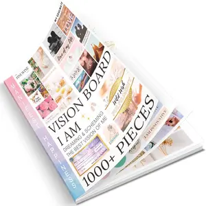Vision Board Supplies with 1200+ Images & Quotes Collage Magazine Book, Wall Clip Art Scrapbook Journal Kit for Vision Board Making Beginners Women Men Teen Girls  Room Decors ()