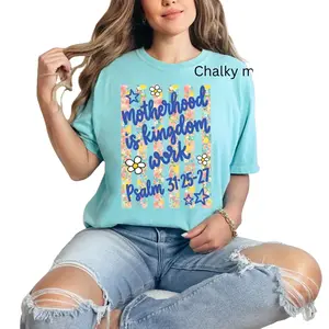 Motherhood Is Kingdom Work, Christian Mom Faith, Retro Floral Mama, Bible Verse Mother’s Day Shirt