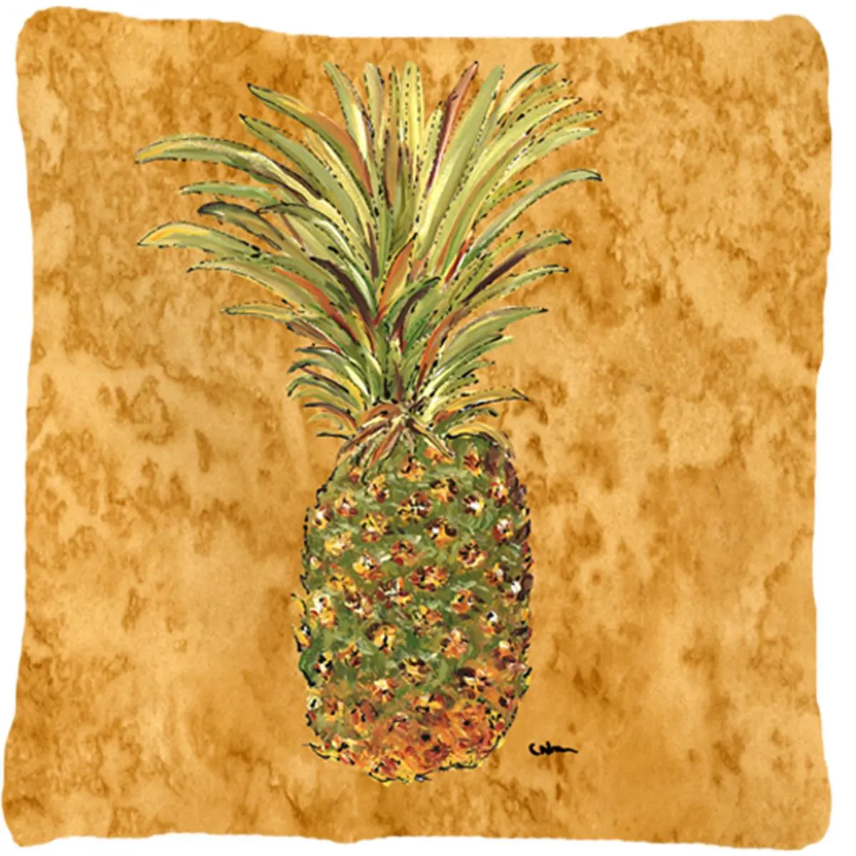 Pineapple Design Sunbrella Decorative Pillow, 14 x 2 x 14 in Indoor-Outdoor Fabric Cushion for Outdoor Sofas
