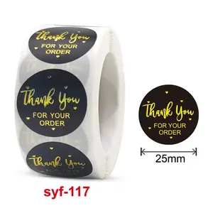 500Pcs 1" Foil Gold Thank You Stickers for Small Businesses Express Gratitude Customer Support Appreciation syf-118