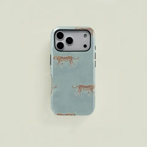 Cheetah Print Minimalist Double-Layer Polycarbonate Protective Phone Case, Sturdy 2-in-1 Phone Accessories for Multi-Model iPhone 11-18 (Pro, Pro Max, Plus) & Samsung Galaxy S21-S26 Ultra, S23, Couple Use Gift-Ready Cover