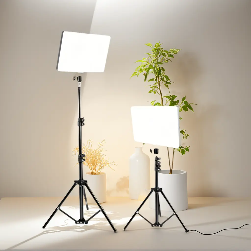 2-Pack LED Video Light Kit,  Tri-color Photography Lighting Kit, 2800-6500K Dimmable Studio Light with Tripod Stand , 43" Stream Light for Video Recording, Game Streaming, YouTube Perfect Present Alert