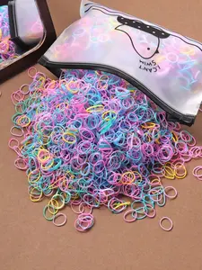 1000pcs Pack High Elasticity Women Hair Ties, Colorful One-Time Hair Ties, Ponytail Holders, Gym Sport, Rubber Bands, Elastic Hair Accessory