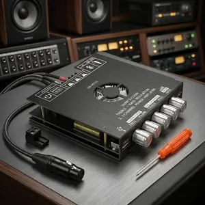 High Power 2.1 Channel Bluetooth Amplifier Module, Tda7498E Chip, 160W=160W=220W Output, Bluetooth 5.0, AUx/USb input, Bass Treble Knob Control, Subwoofer Compatible, DC 15-36V Power Supply for Audio DIy Projects