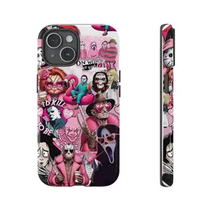 Pink Halloween Thriller: *Scream* Phone case compatible with iPhone 17/16/15/14/13/12/11 Pro Max/Plus and Samsung Galaxy S23FE/22/23/24/25.