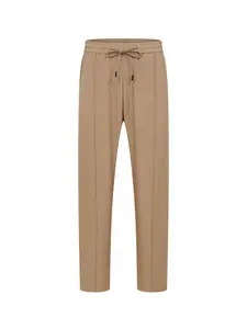 Men's Linen Texture Casual Pants, Elastic Waist Drawstring Straight Leg Loose Beach Vacation Pants, Summer Thin Breathable Long Pants