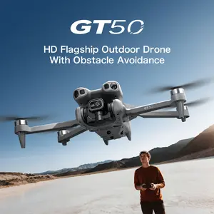 GT50 Drone with Gimbal Camera, Intelligent Obstacle Avoidance, Built-in HD Screen Remote, Brushless Motor, Optical Flow Hover, Foldable FPV Quadcopter for Aerial Photography