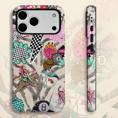 Personalized Colorful Patchwork Leopard-Dice Pattern Cellphone Case - Sturdy 2-in-1 Protective Casing, Compatible with iPhone 18/17/16/15/14/13/12/11 & Samsung Galaxy S25/S24/S23 Ultra Series, Ideal for Birthdays, Smartphone Accessories