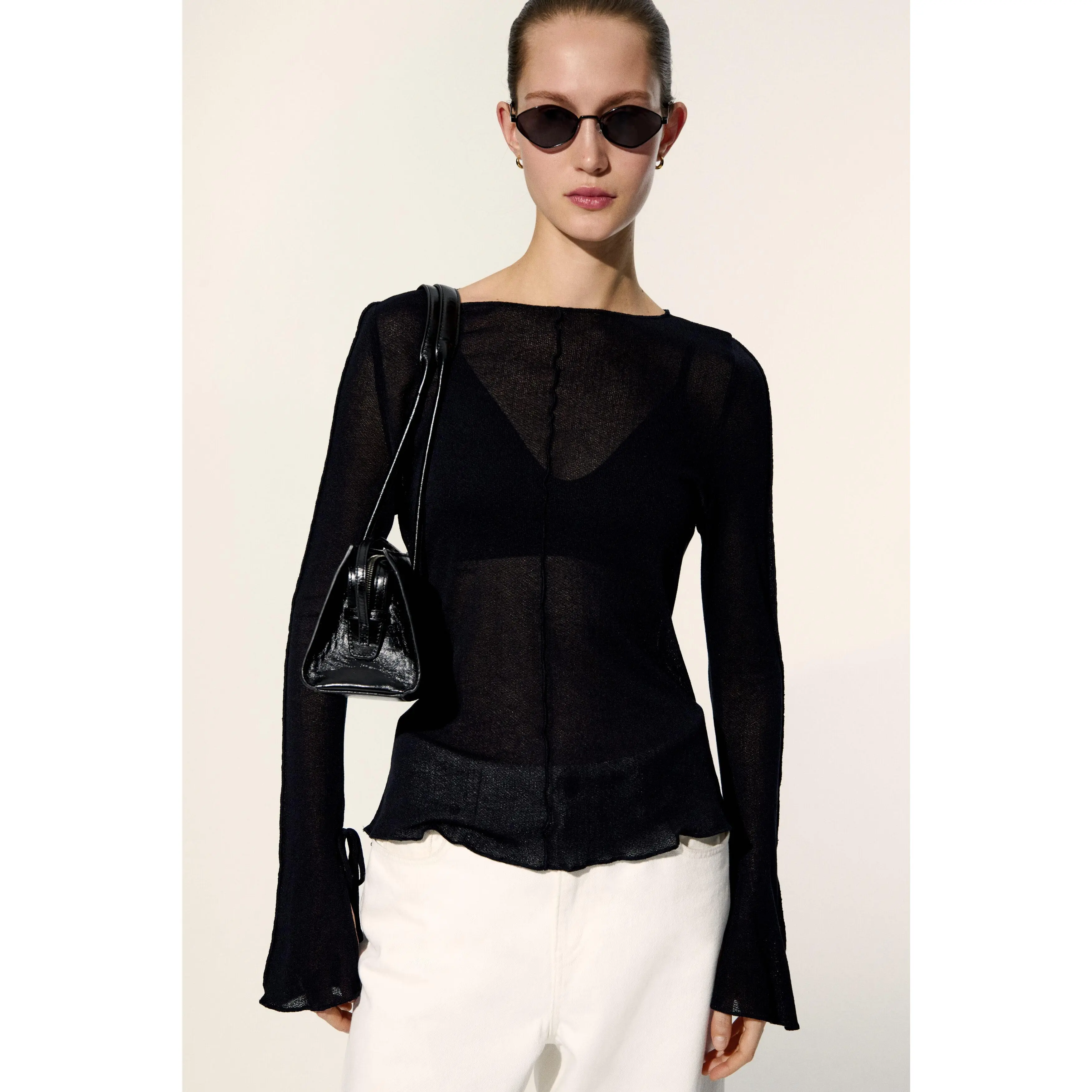 H&M Knitted boat-neck top