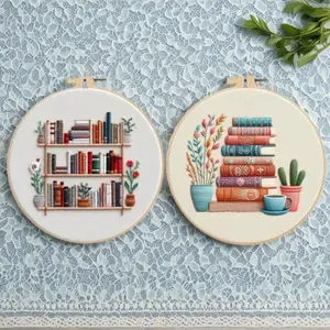 2026 DIY Embroidery Kit for Beginners, Complete Cross Stitch Set with Thread, Pattern Book & Potted Plant Design, Starter Needlework Craft Kit for Home Relaxation, Thanksgiving & Holiday DIY Project summerwins